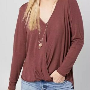 RED by BKE Surplice Top